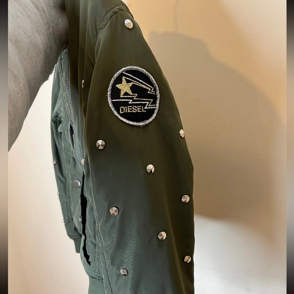 Diesel Studded Sherpa-Lined Bomber Jacket​ - Picture 2 of 4